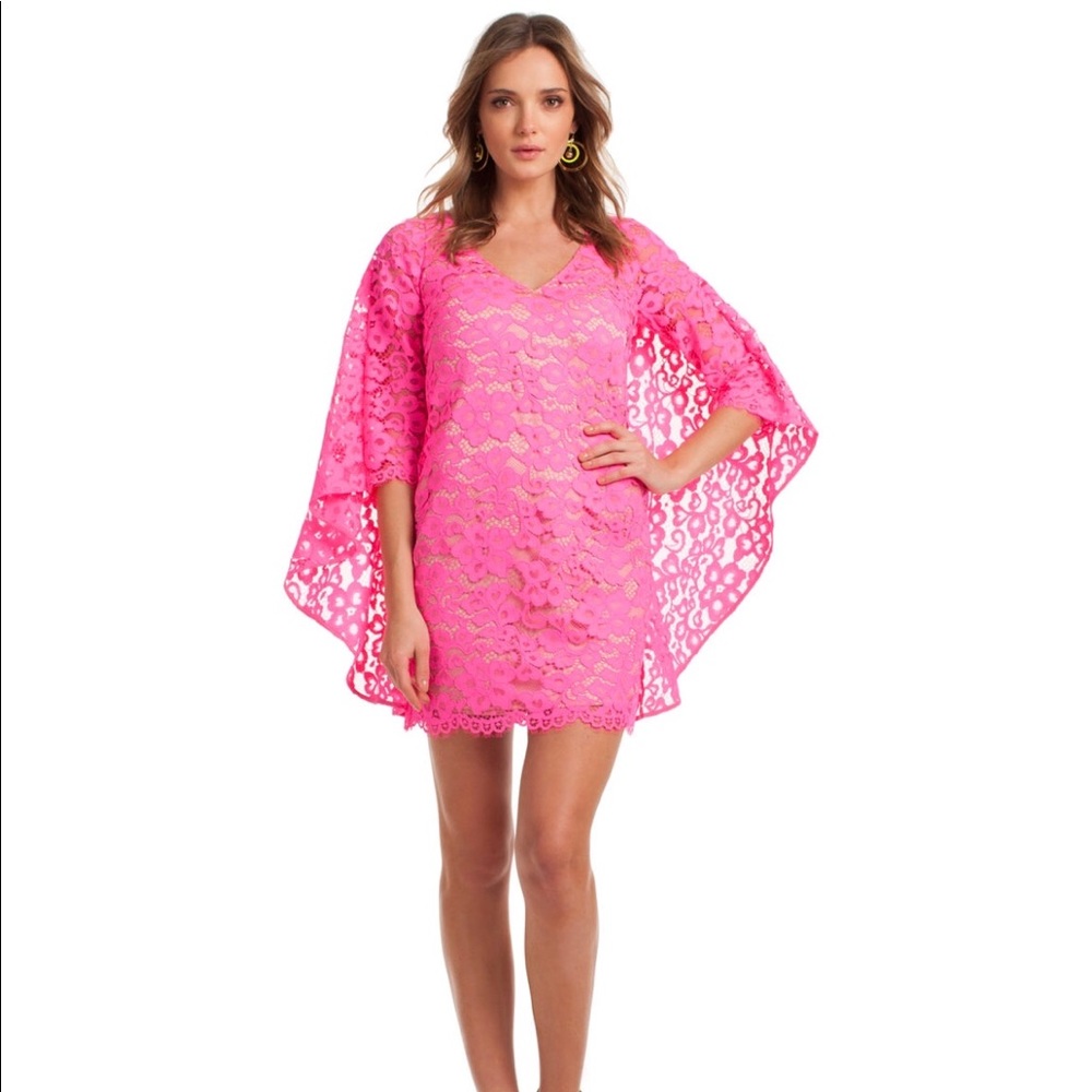Trina Turk Fuchsia Lace Dress size 6